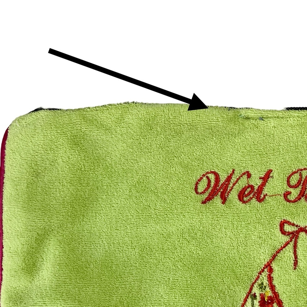 Lily Juliet Green Bikini Bag with Embroidered Detail Zip Closure - Picture 10 of 10